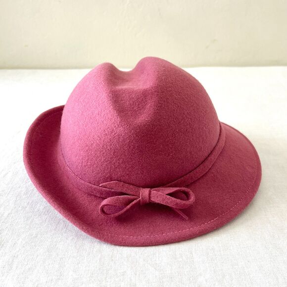 Vintage 80s Sonni San Francisco Raspberry Cloche Hat 100% Doeskin Felt Wool (OS) main image 8